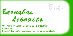barnabas lipovits business card